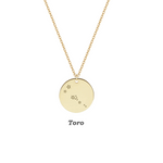 Collana con costellazione Toro personalizzabile in argento placcato in oro giallo 18Kt