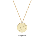 Collana con costellazione Vergine personalizzabile in argento placcato in oro giallo 18Kt