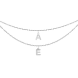 Collana a due fili con due lettere componibili personalizzabile in argento 925‰