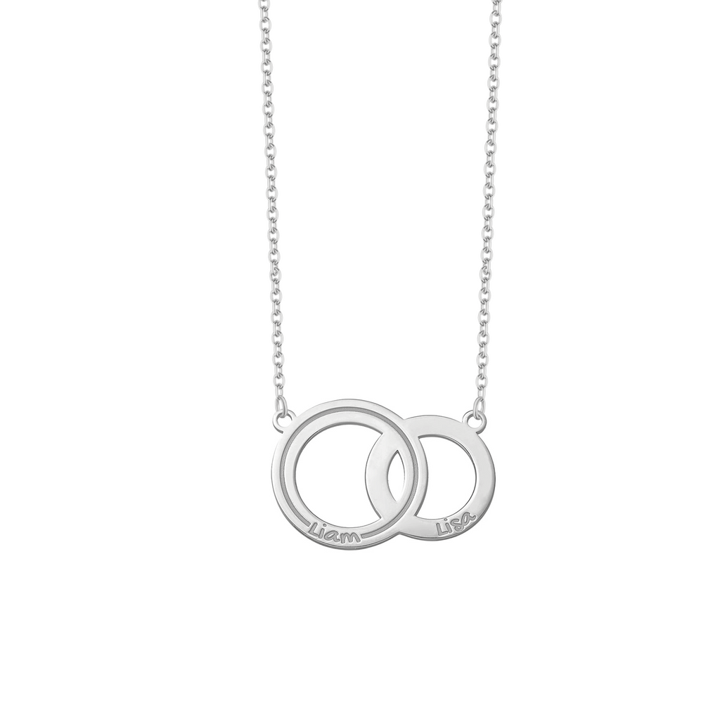 Collana Cerchio in Argento Sterling 925 con Nome personalizzata con Collana Cerchio in Argento Sterling 925 con Nome personalizzata con