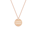 Collana con segno zodiacale Acquario personalizzabile in argento placcato in oro rosa 18Kt