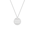 Collana con segno zodiacale Acquario personalizzabile in argento 925‰