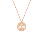 Collana con segno zodiacale Bilancia personalizzabile in argento placcato in oro rosa 18Kt