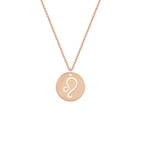 Collana con segno zodiacale Leone personalizzabile in argento placcato in oro rosa 18Kt
