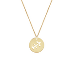 Collana con segno zodiacale Sagittario personalizzabile in argento placcato in oro giallo 18Kt