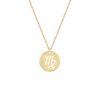Collana con segno zodiacale Vergine personalizzabile in argento placcato in oro giallo 18Kt