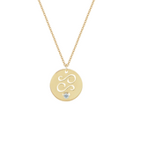 Collana con segno zodiacale Cancro personalizzabile in argento placcato in oro giallo 18Kt con zircone Bianco