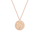 Collana con segno zodiacale Cancro personalizzabile in argento placcato in oro rosa 18Kt con zircone Bianco