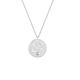 Collana con segno zodiacale Cancro personalizzabile in argento 925‰ con zircone Bianco