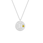 Collana con segno zodiacale Gemelli personalizzabile in argento 925‰ con zircone Giallo