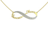 Infinity-Halskette mit Diamant-Pavé und personalisierten Schriftzügen