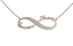 Infinity-Halskette mit Diamant-Pavé und personalisierten Schriftzügen