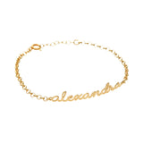 G46 | Bracciale con scritta personalizzata in oro in corsivo minuscolo