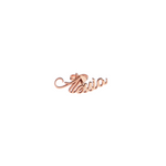 Mono orecchino a lobo con nome font Moderno personalizzabile in argento placcato in oro rosa 18Kt