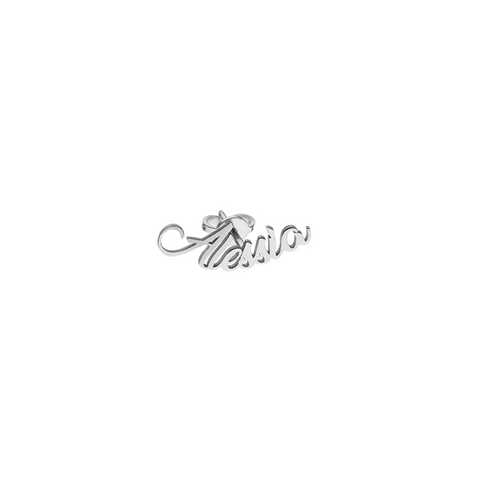 Mono Orecchino personalizzato con nome in oro bianco e diamante Mono Orecchino personalizzato con nome in oro bianco e diamante